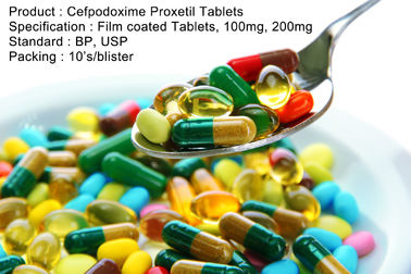 قرص Cefpodoxime Proxetil قرص های پوشیده شده از فیلم ، 100 میلی گرم ، 200 میلی گرم آنتی بیوتیک داروهای خوراکی